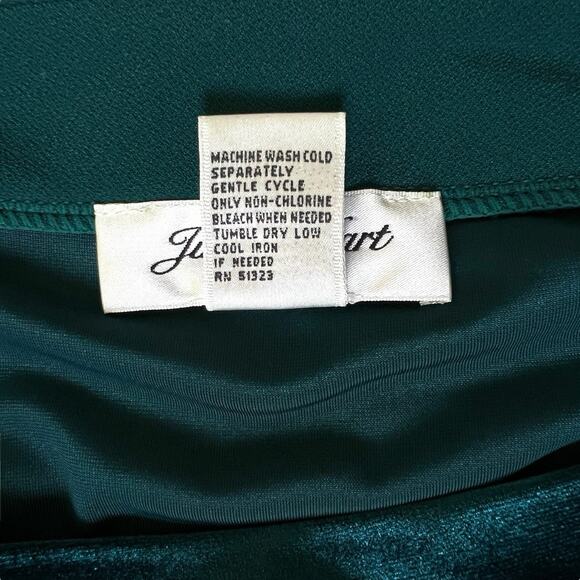 Judith Hart Midi Skirt Size Large Polyester Velvet Pull On Teal Green Soft Fluid - Picture 4 of 4